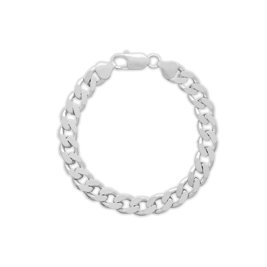 SILVER 8MM CURB BRACELET