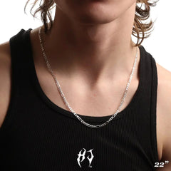 STERLING SILVER FIGARO CHAIN