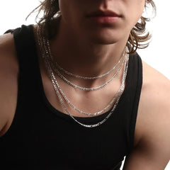 STERLING SILVER FIGARO CHAIN