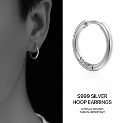 English preview image 1 - Minimal Sterling Silver Hoop Earrings