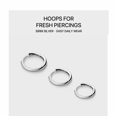 English preview image 5 - Minimal Sterling Silver Hoop Earrings
