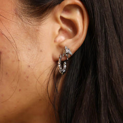 ARMORED OPEN HOOP EARRING