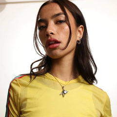 ARMORED OPEN HOOP EARRING