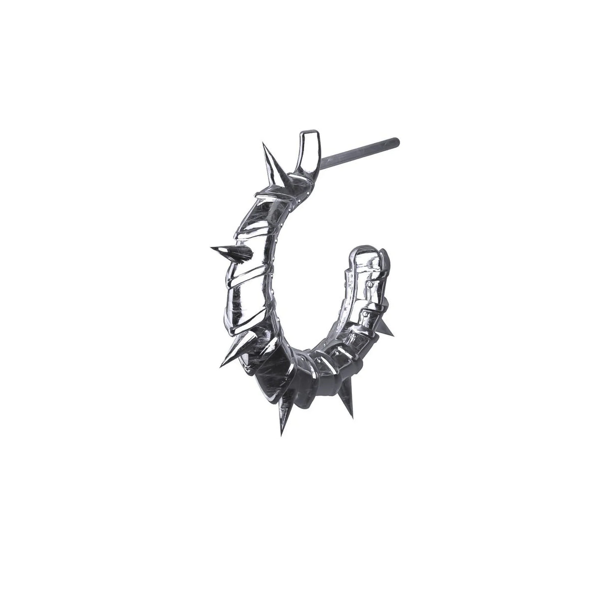 ARMORED OPEN HOOP EARRING