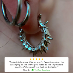 ARMORED OPEN HOOP EARRING