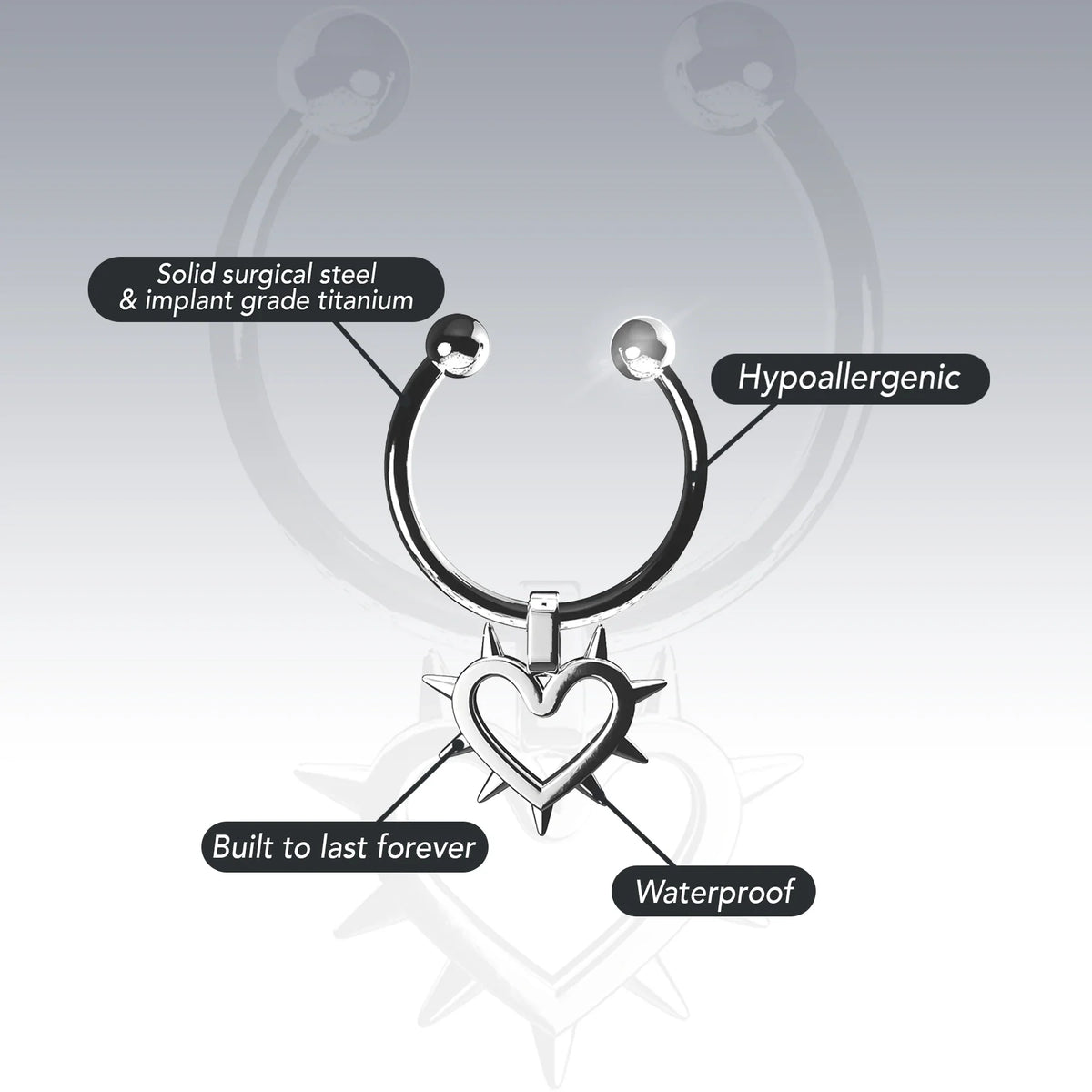 FAUX SPIKED HEART SEPTUM