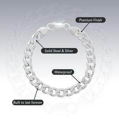 SILVER 8MM CURB BRACELET