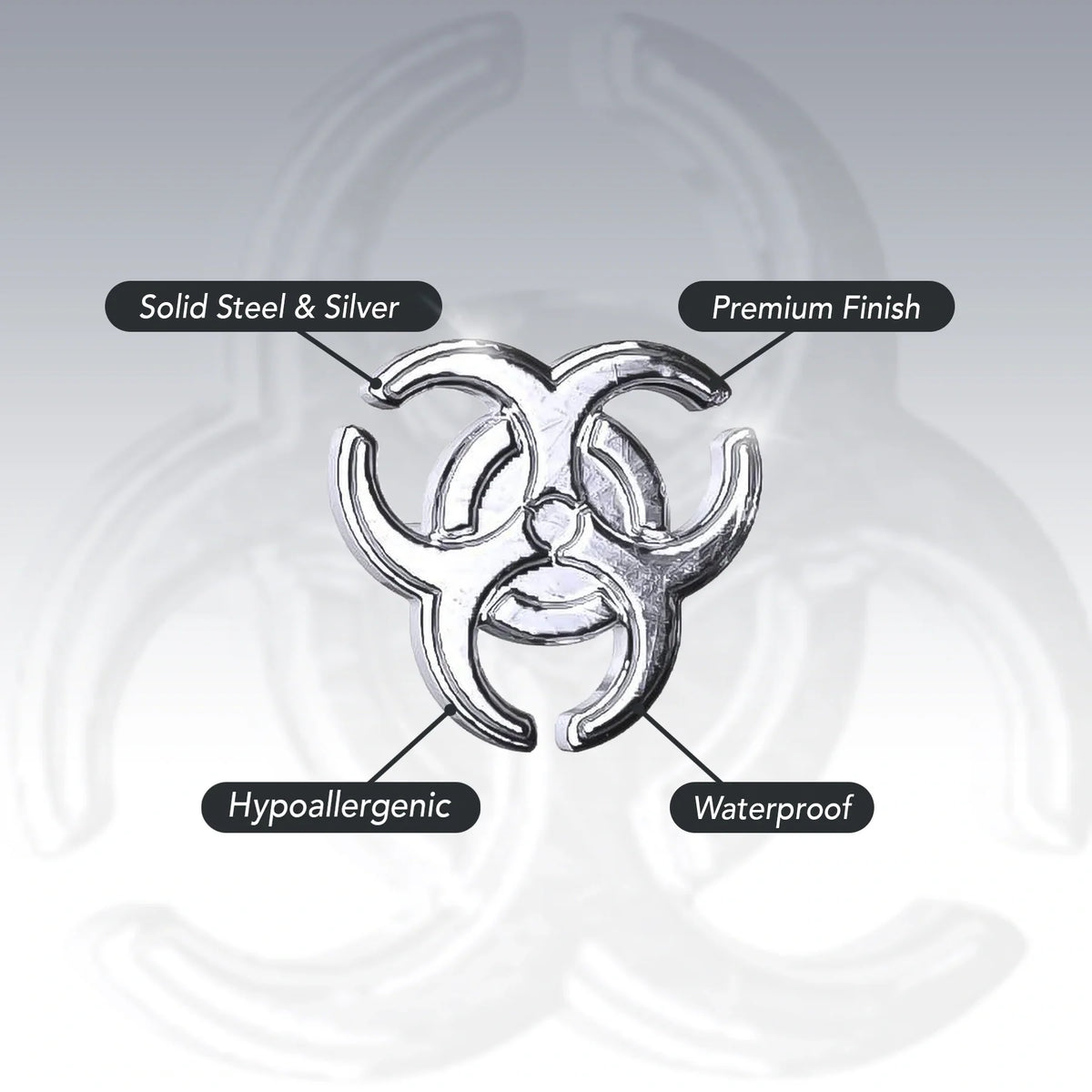 BIOHAZARD STUD EARRING