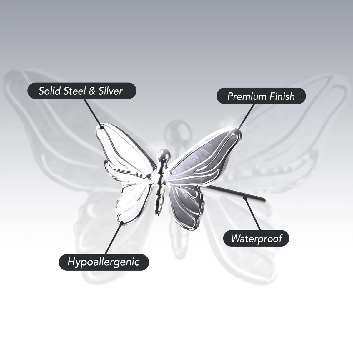 BUTTERFLY EARRING (STUD)