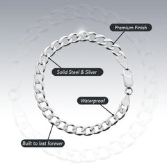 SILVER 6MM CURB BRACELET