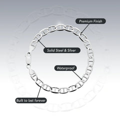SILVER 6.3MM MARINER BRACELET