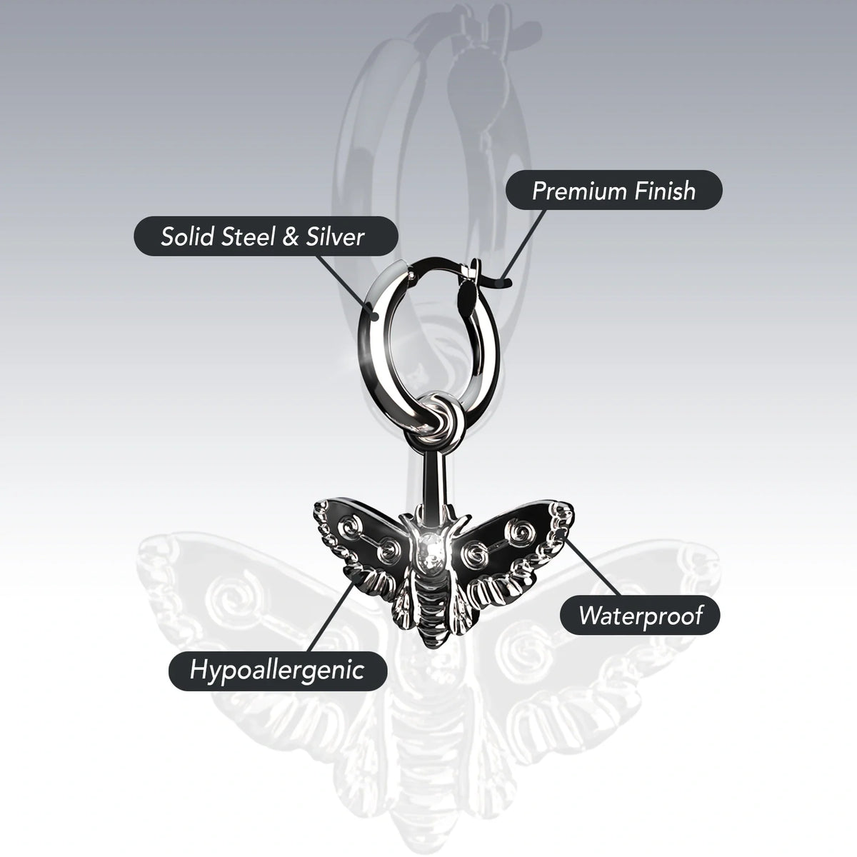 MOTH DANGLE EARRING