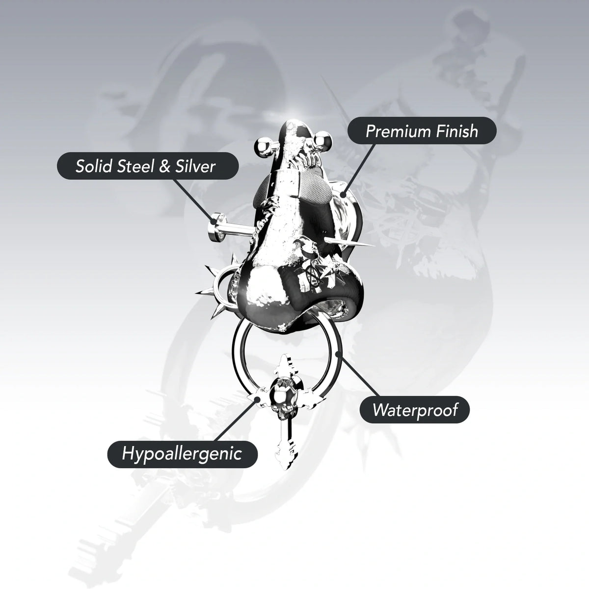 "NOSE" STUD EARRING
