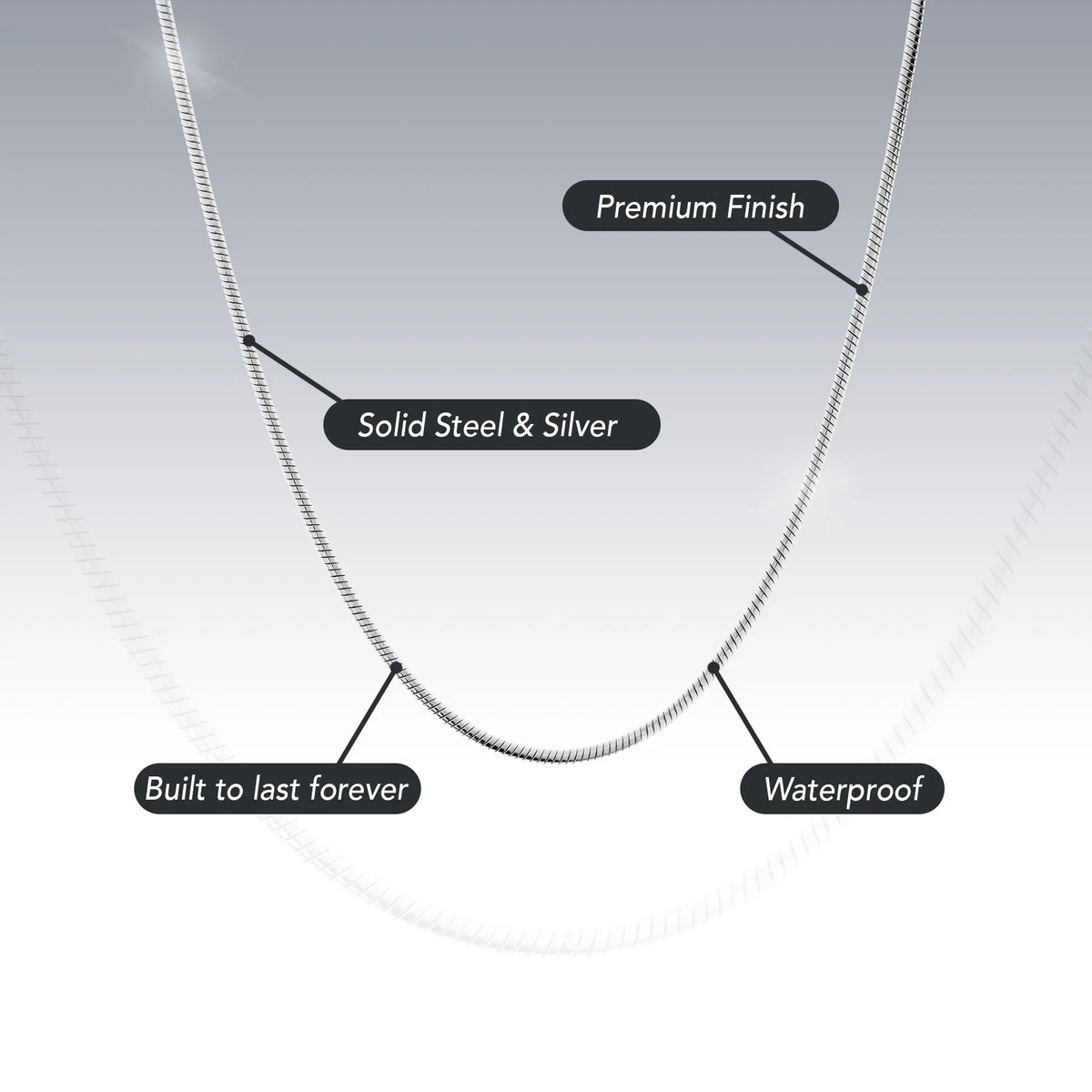 1.3MM STERLING SILVER REAL SNAKE CHAIN