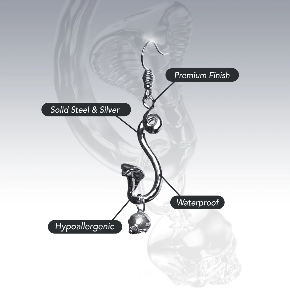 SNAKE SKULL EARRING
