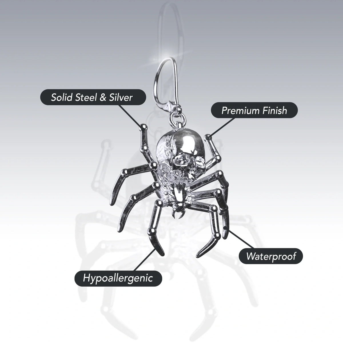 SPIDER SKULL EARRING