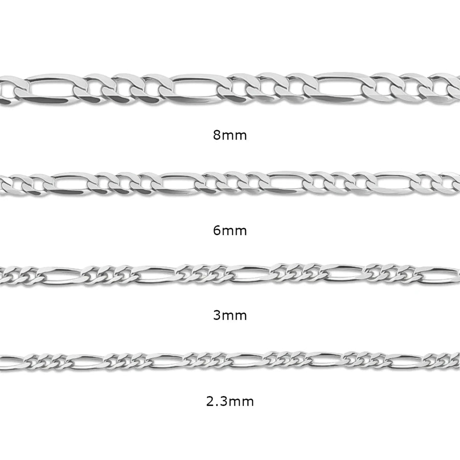 STERLING SILVER FIGARO CHAIN