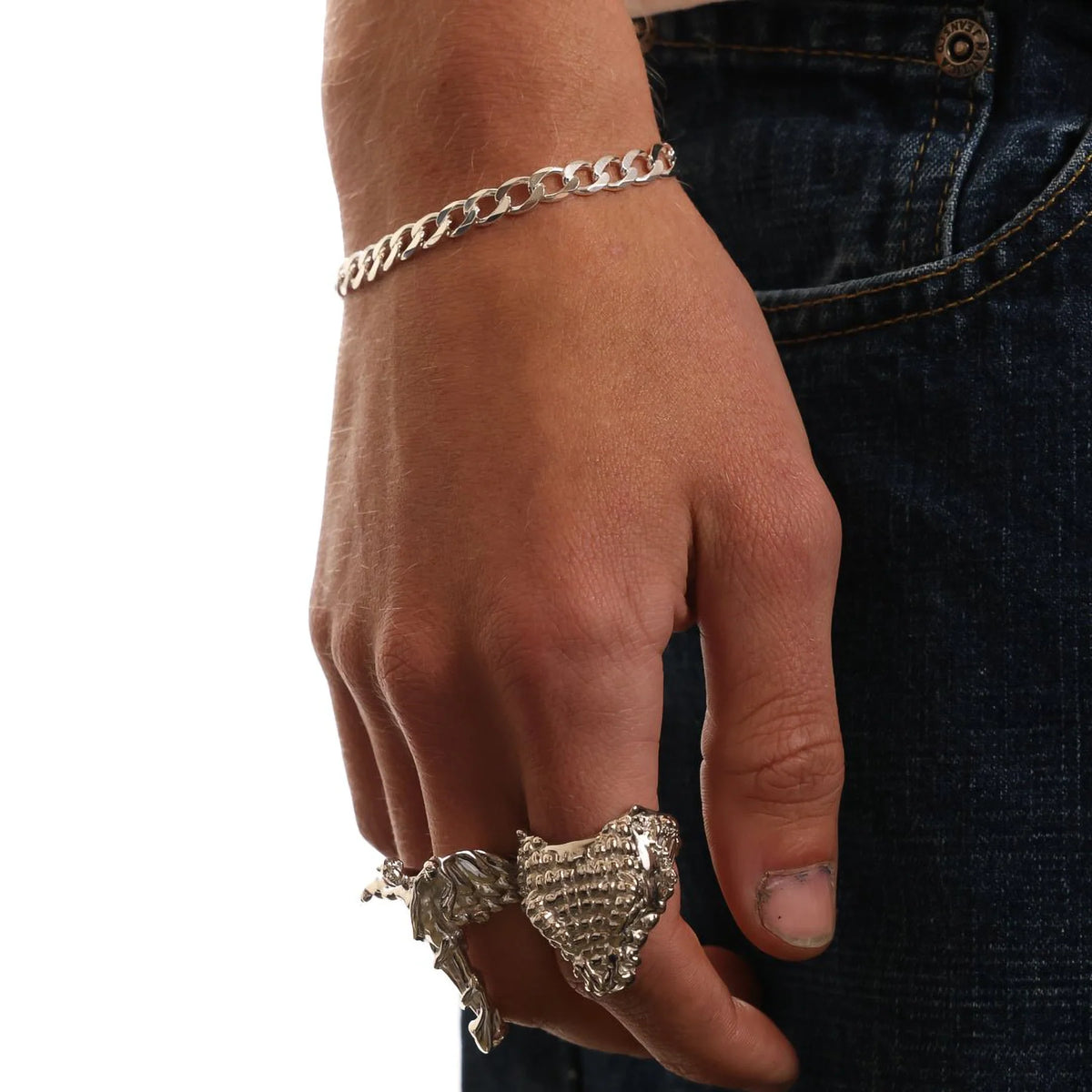SILVER 6MM CURB BRACELET