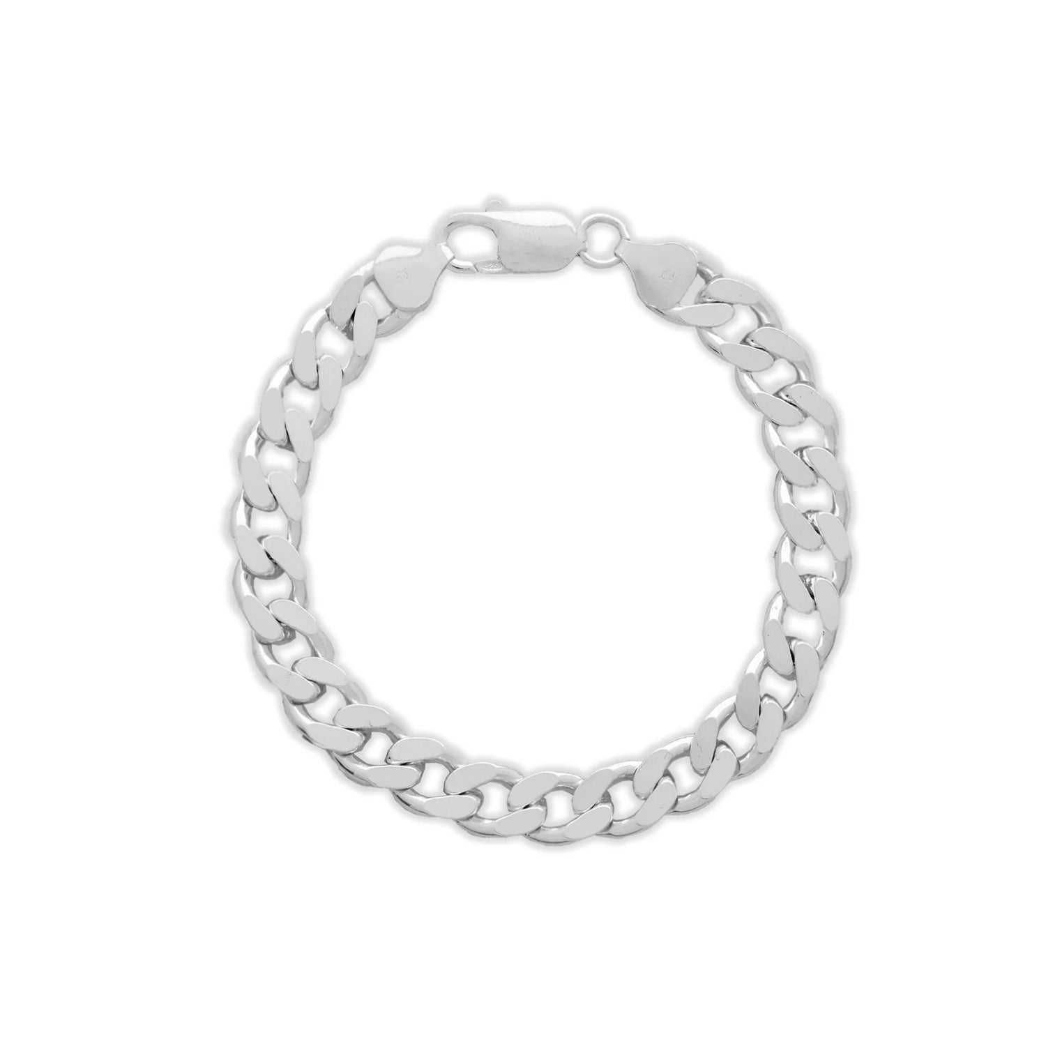 SILVER 8MM CURB BRACELET