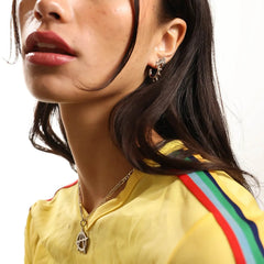 SPIKED OPEN HOOP EARRING
