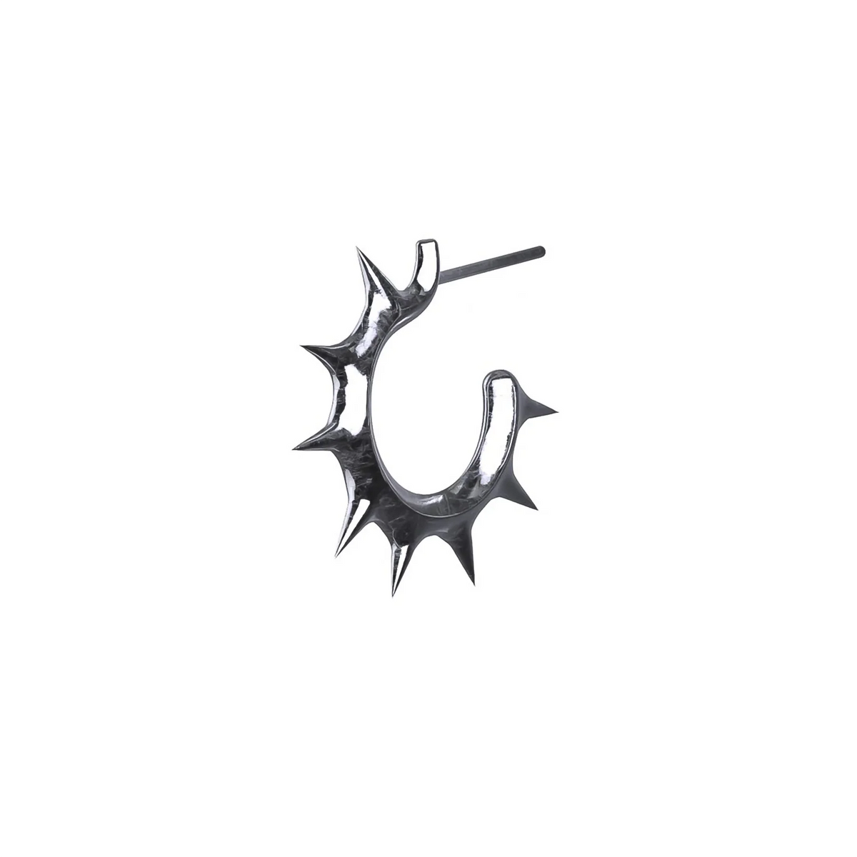 SPIKED OPEN HOOP EARRING